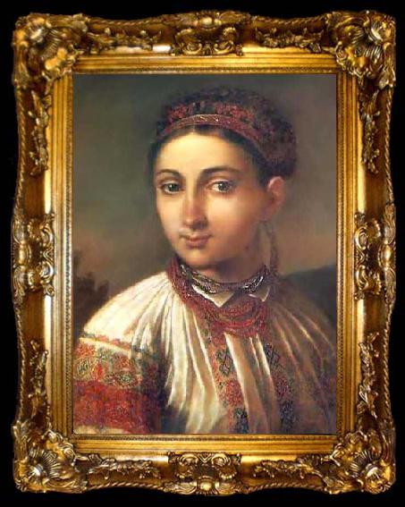 framed  Vasily Tropinin Girl from Podillya,, ta009-2